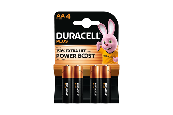 Duracell Plus Power Boost alkaline AA blister 4